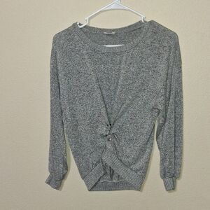 Gray Women's Knotted Top